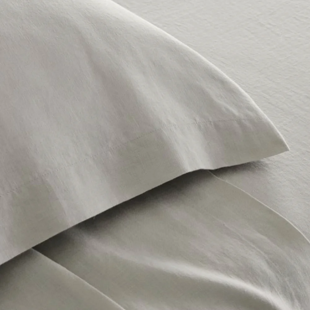 ❤️BUY 2 GET 1 FREE European Flax Linen Sheet Set, Full, Frost Gray, Retail $269